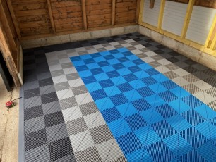 Revêtement de sol clipsable bleu gris et gris foncé SquareFLOOR