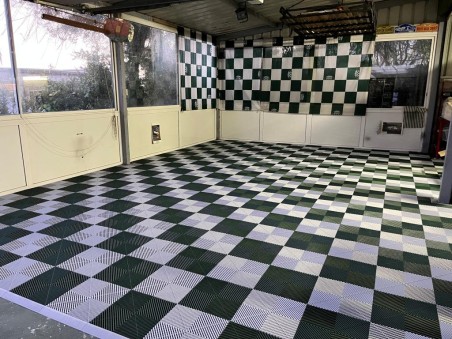 Dalles de sol clipsable de garage vert foncé SquareFLOOR