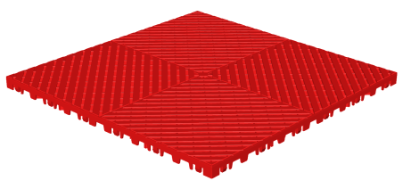 Plaque de sol de garage clipsable rouge SquareFLOOR