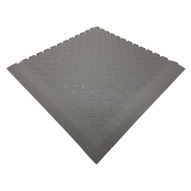Bordure de finition de sol PVC garage antidérapant gris clair Squarefloor