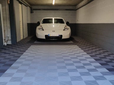 Carrelage clipsable PVC garage gris clair SquareFLOOR