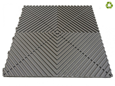 Revêtement de sol de garage plein clipsable effet damier gris clair SquareSPORT