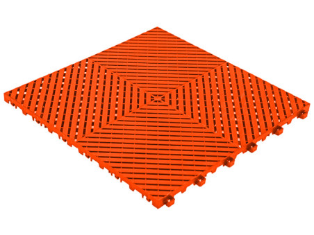 Carrelage de sol de garage clipsable orange plat SquareTECH