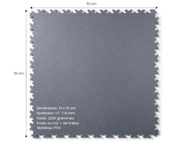 Carrelage PVC clipsable gris foncé épaisseur 7 mm
