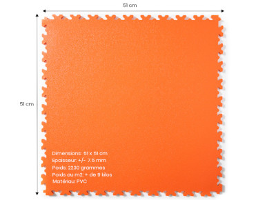 Dalles PVC garage clipsable orange