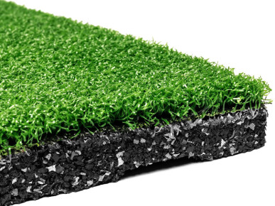 Dalle de sol en caoutchouc avec surface en gazon artificiel 20 mm vert