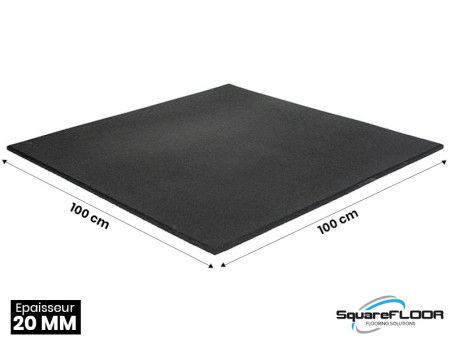 Dalle pour sol de salle de sport en caoutchouc amortissant avec surface composite épaisseur 20 mm