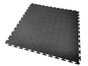 Revêtement en dalles de sol clipsable PVC antidérapant gris foncé SquareFLOOR