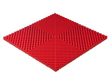 Plaque de sol polypropylène ajourée rouge vif SquareFLOOR