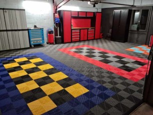 Revêtement de sol de garage jaune et gris SquareFLOOR