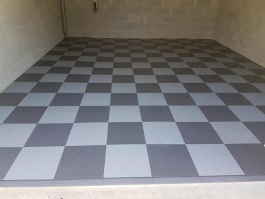 Revêtement PVC garage gris clair et gris foncé SquareFLOOR