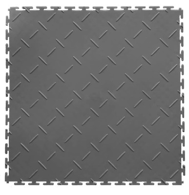Revêtement en dalles de sol clipsable PVC antidérapant gris foncé SquareFLOOR