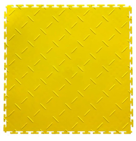 Dalle de sol clipsable antidérapant PVC jaune SquareFLOOR