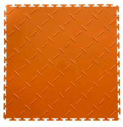 Plaque PVC DIAMOND de sol clipsable orange SquareFLOOR