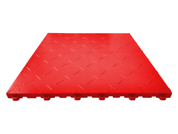 Plaque de sol PVC pleine effet métal rouge SquareFULL
