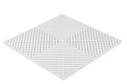 Dalle de sol clipsable ajourée en polypropylène de couleur blanc